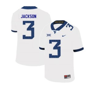 Men's West Virginia Mountaineers NCAA #3 Trent Jackson White Authentic Nike 2019 Stitched College Football Jersey RY15K68WX